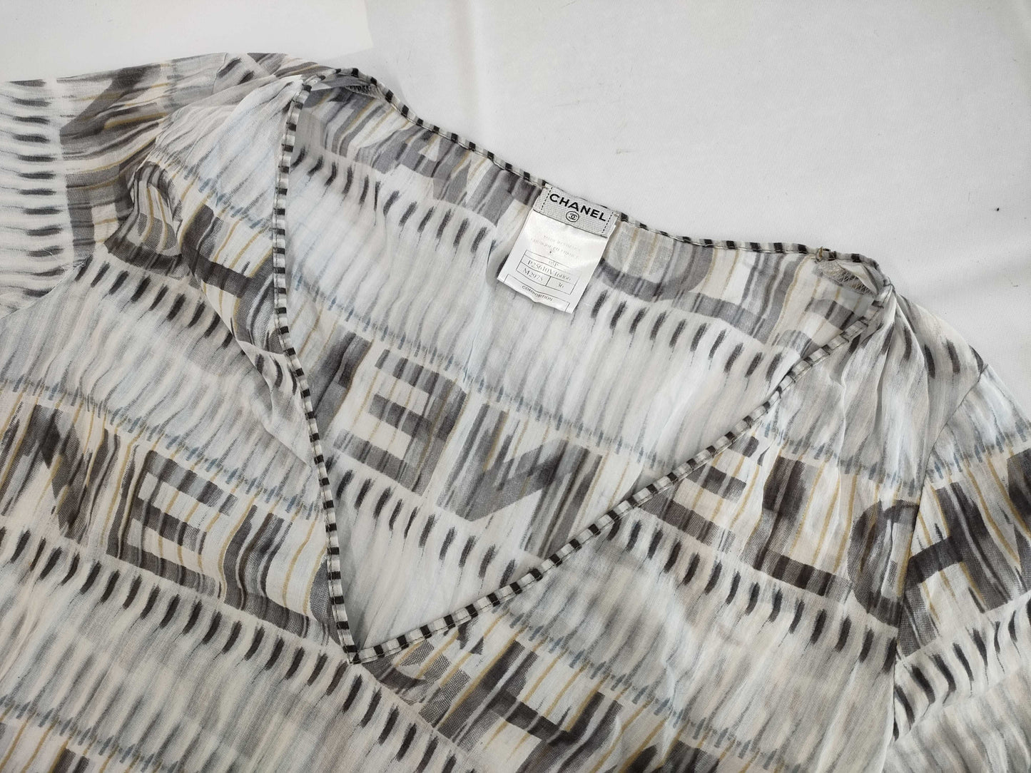 CHANEL Summer Dress Logo 2005 Runway Model Size 36 Dress
