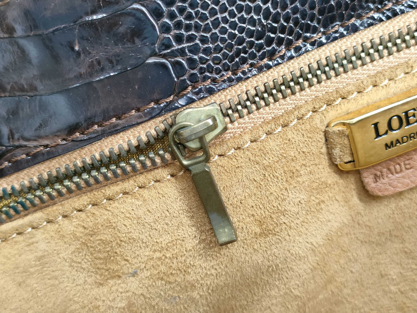 LOEWE Crocodile Handbag Brown Handbag