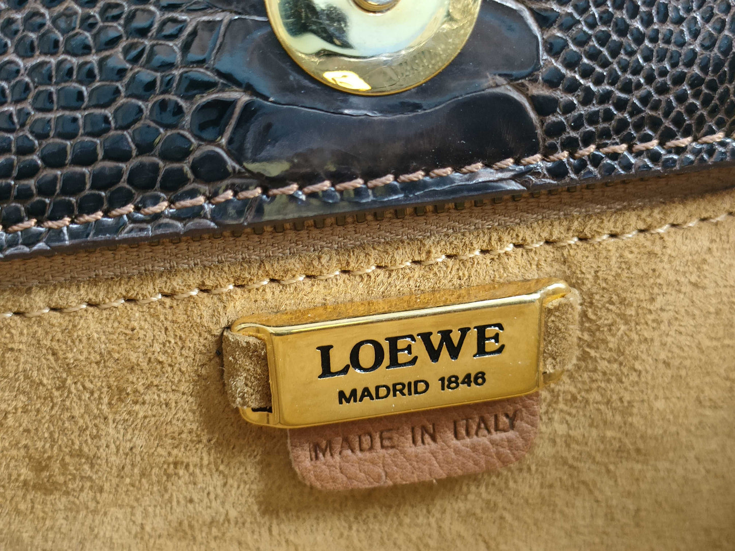 LOEWE Crocodile Handbag Brown Handbag