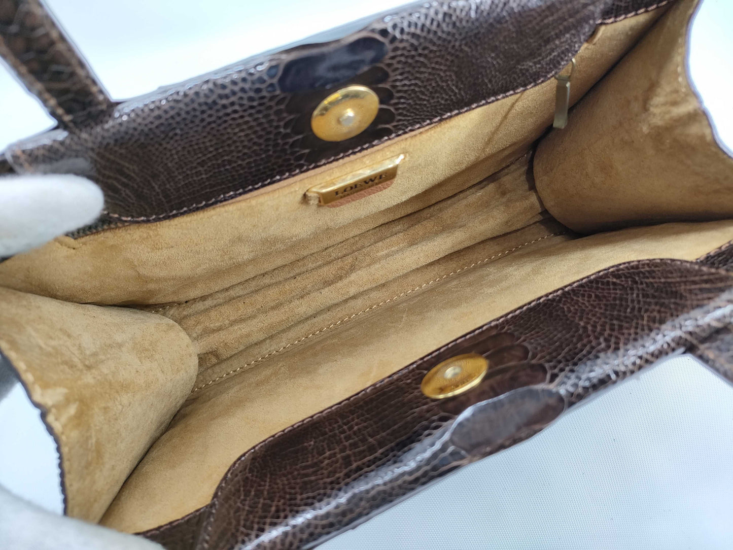 LOEWE Crocodile Handbag Brown Handbag