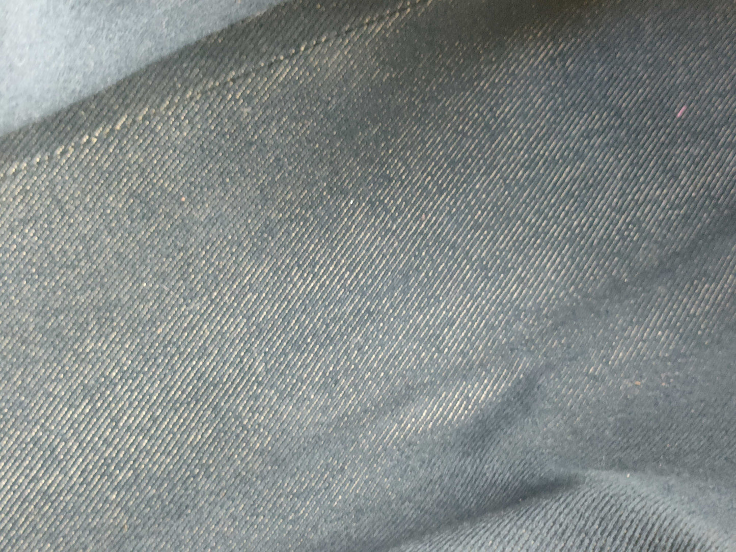 CELINE Macadam Denim Leather Handbag in Gray and Bronze