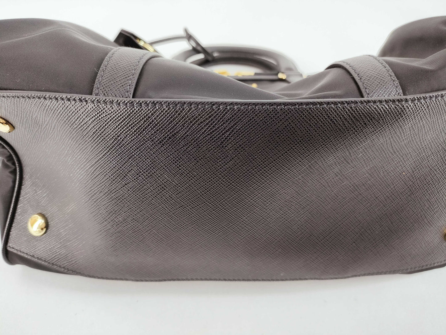 PRADA Re-Nylon Saffiano Leather Medium Black Handbag 1BB233