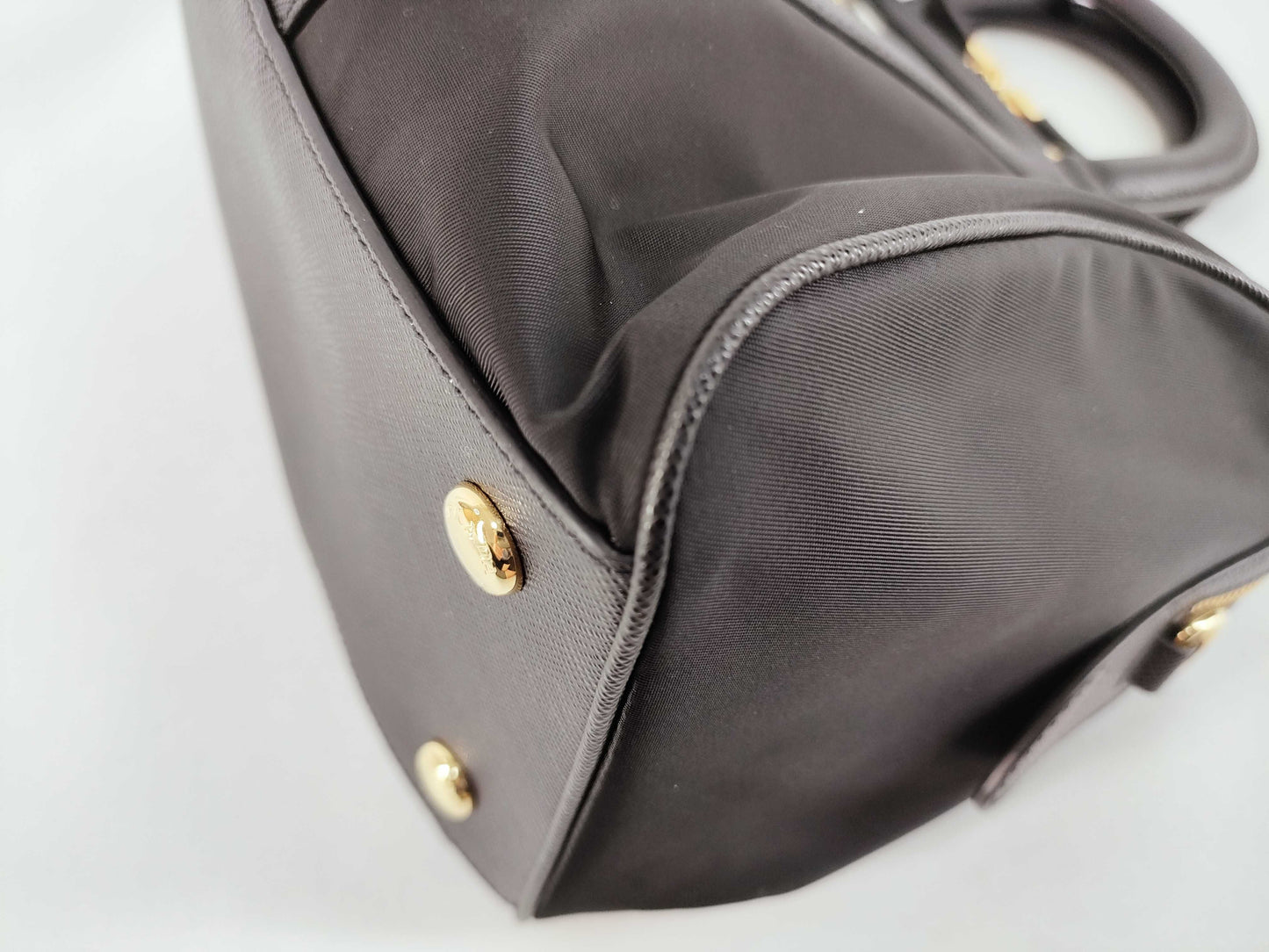 PRADA Re-Nylon Saffiano Leather Medium Black Handbag 1BB233