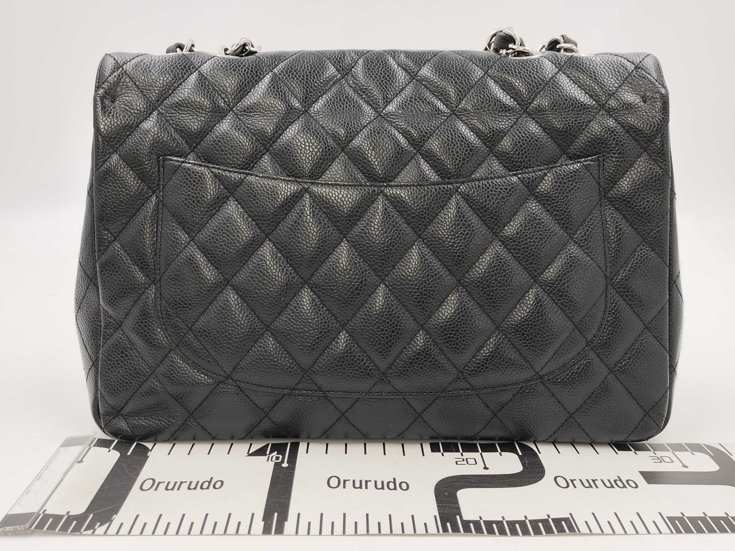 CHANEL Deca Matelasse Chain Shoulder Bag in Black Caviar Leather