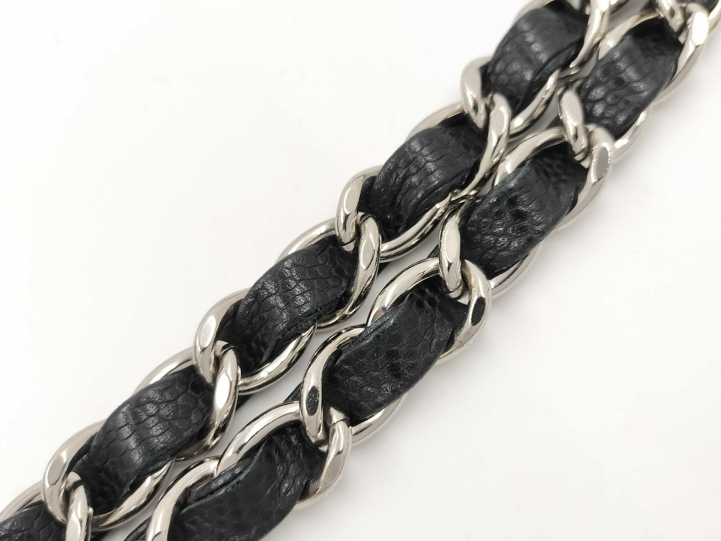 CHANEL Deca Matelasse Chain Shoulder Bag in Black Caviar Leather