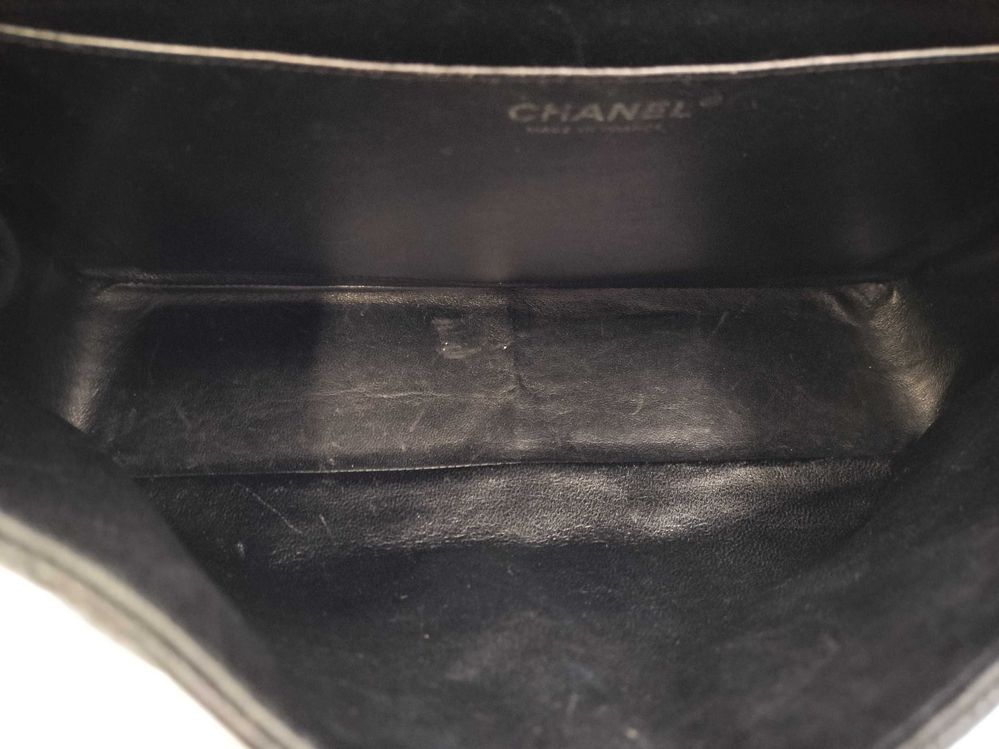 CHANEL Deca Matelasse Chain Shoulder Bag in Black Caviar Leather