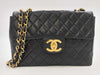 CHANEL Deca Matelasse Chain Shoulder Bag in Black Lambskin