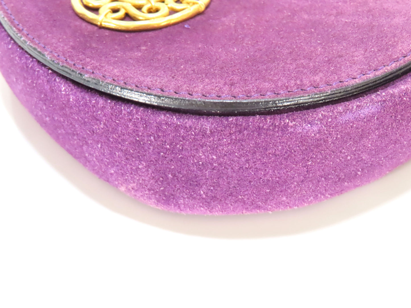 CELINE CELINE Circle Hardware Shoulder Bag Suede Shoulder Bag