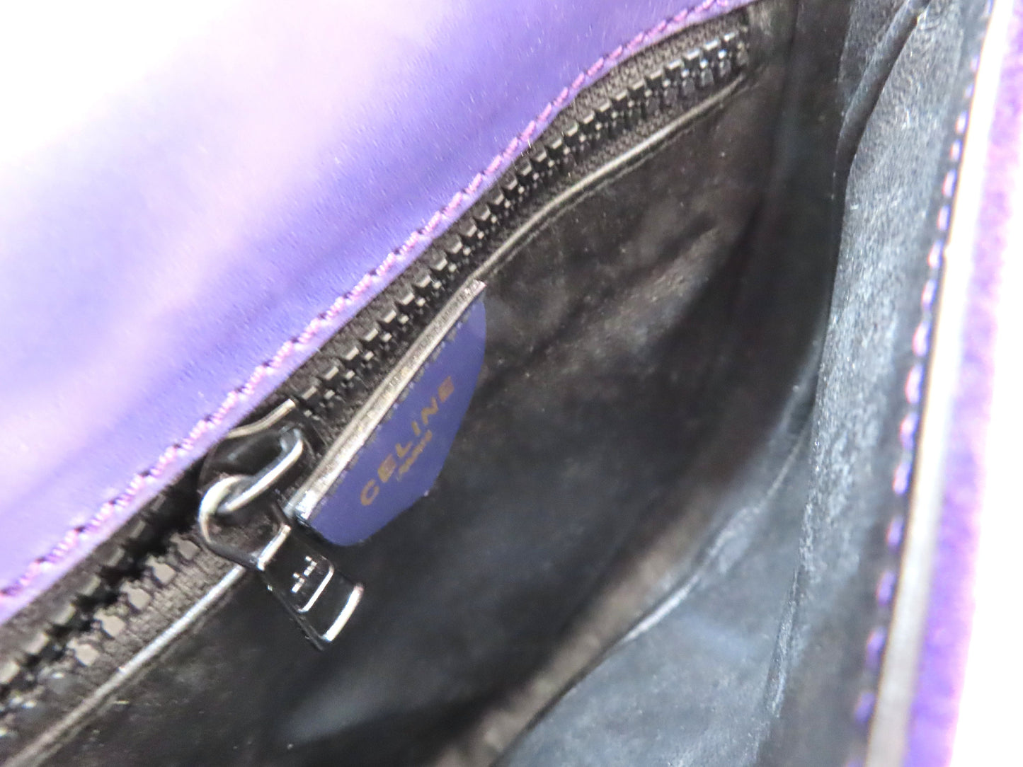 CELINE CELINE Circle Hardware Shoulder Bag Suede Shoulder Bag