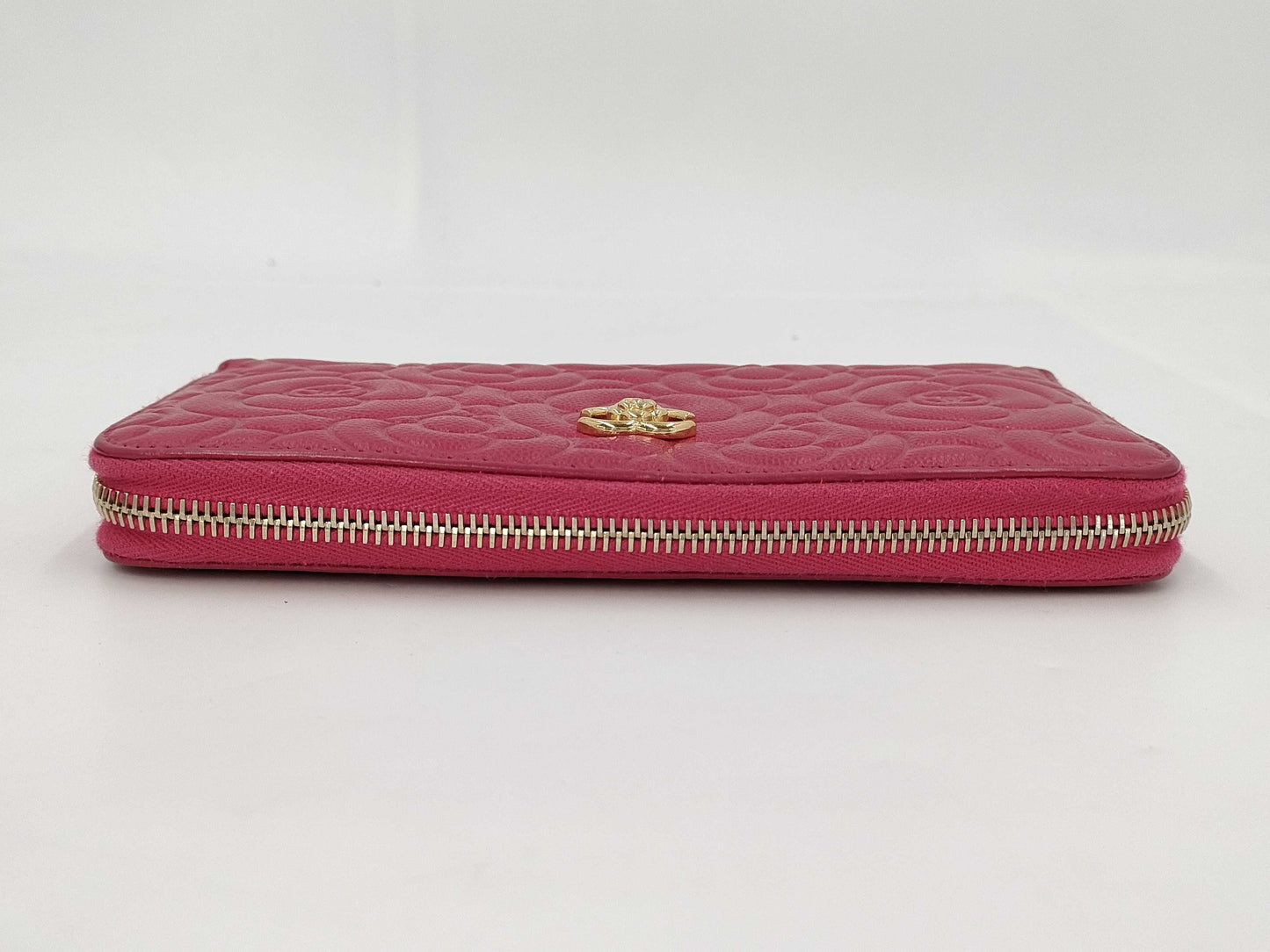 CHANEL Camellia Round Zip Wallet