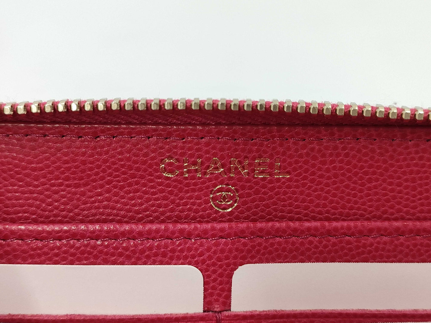 CHANEL Camellia Round Zip Wallet