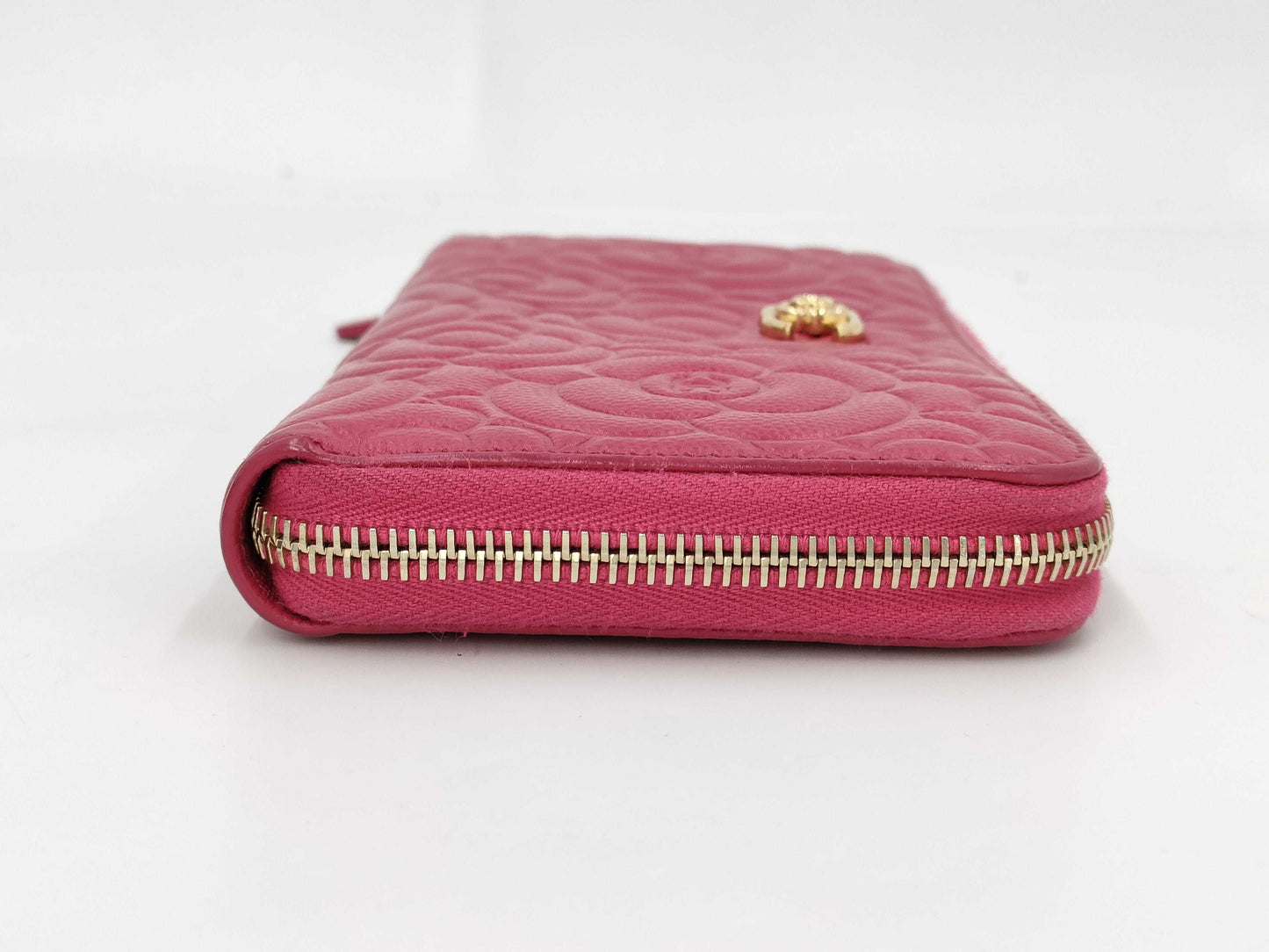 CHANEL Camellia Round Zip Wallet