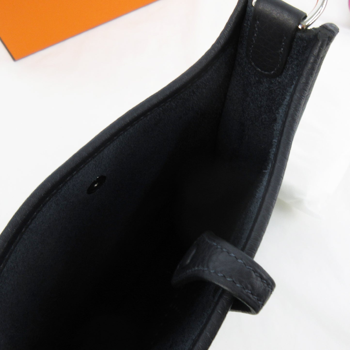HERMES Unused, W-stamped Evelyn TPM 16 Caban Shoulder Bag with Silver Hardware and Rose Shocking Design.