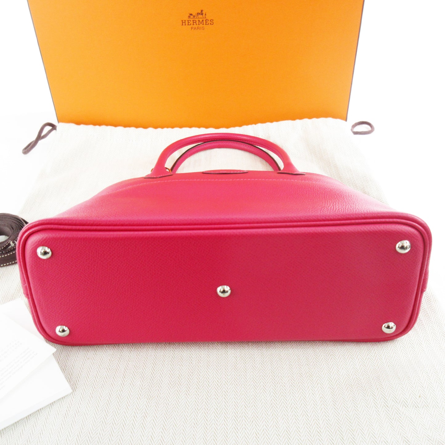 HERMES Z Stamp Bolide 27 Framboise Pink Epson Handbag Shoulder Bag