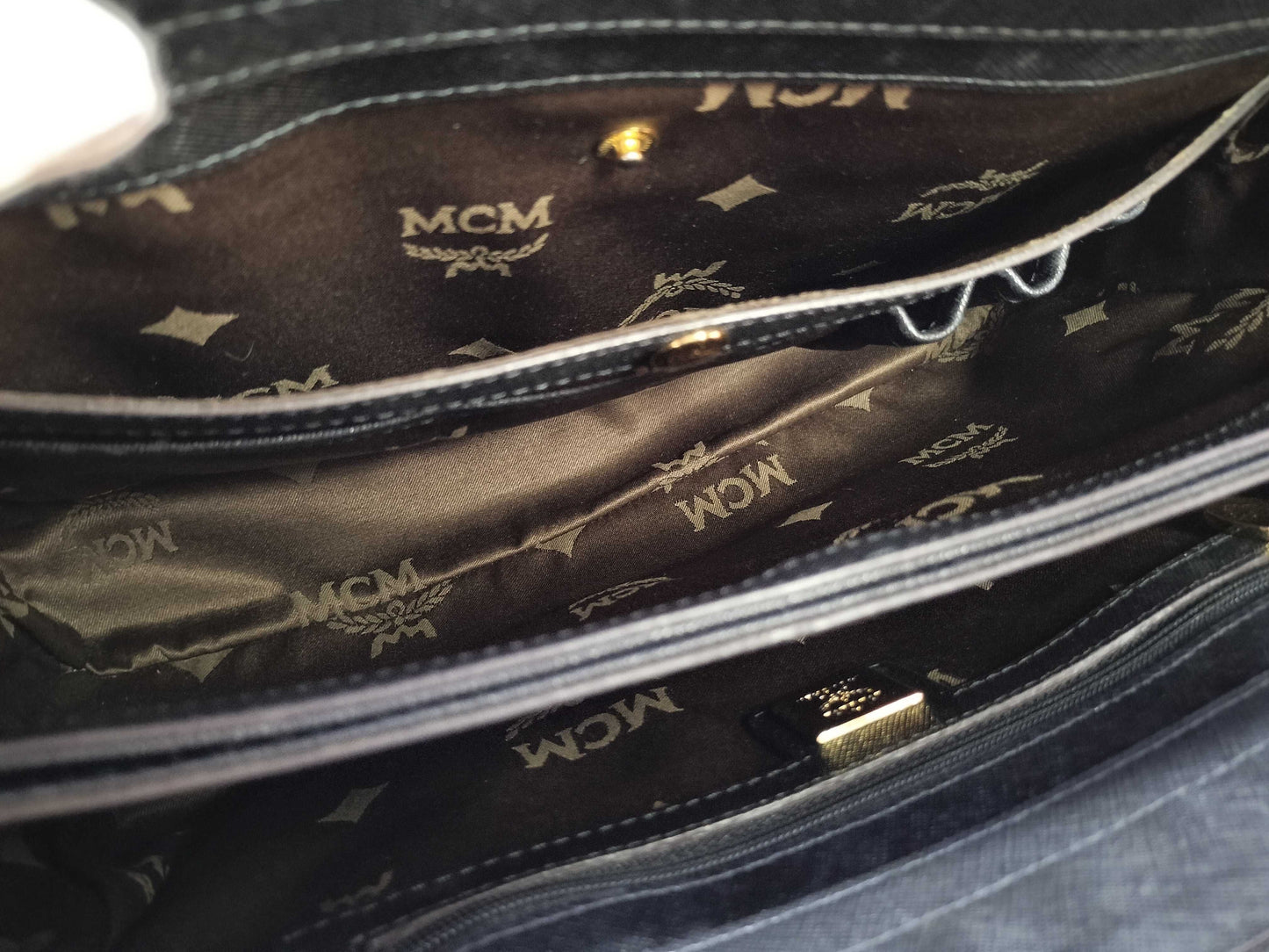 MCM Leather 2-Way Shoulder Bag with Strap