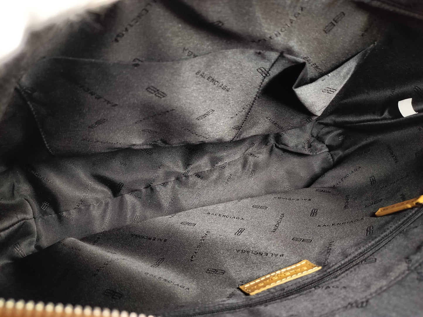 BALENCIAGA BB logo canvas and leather tote bag