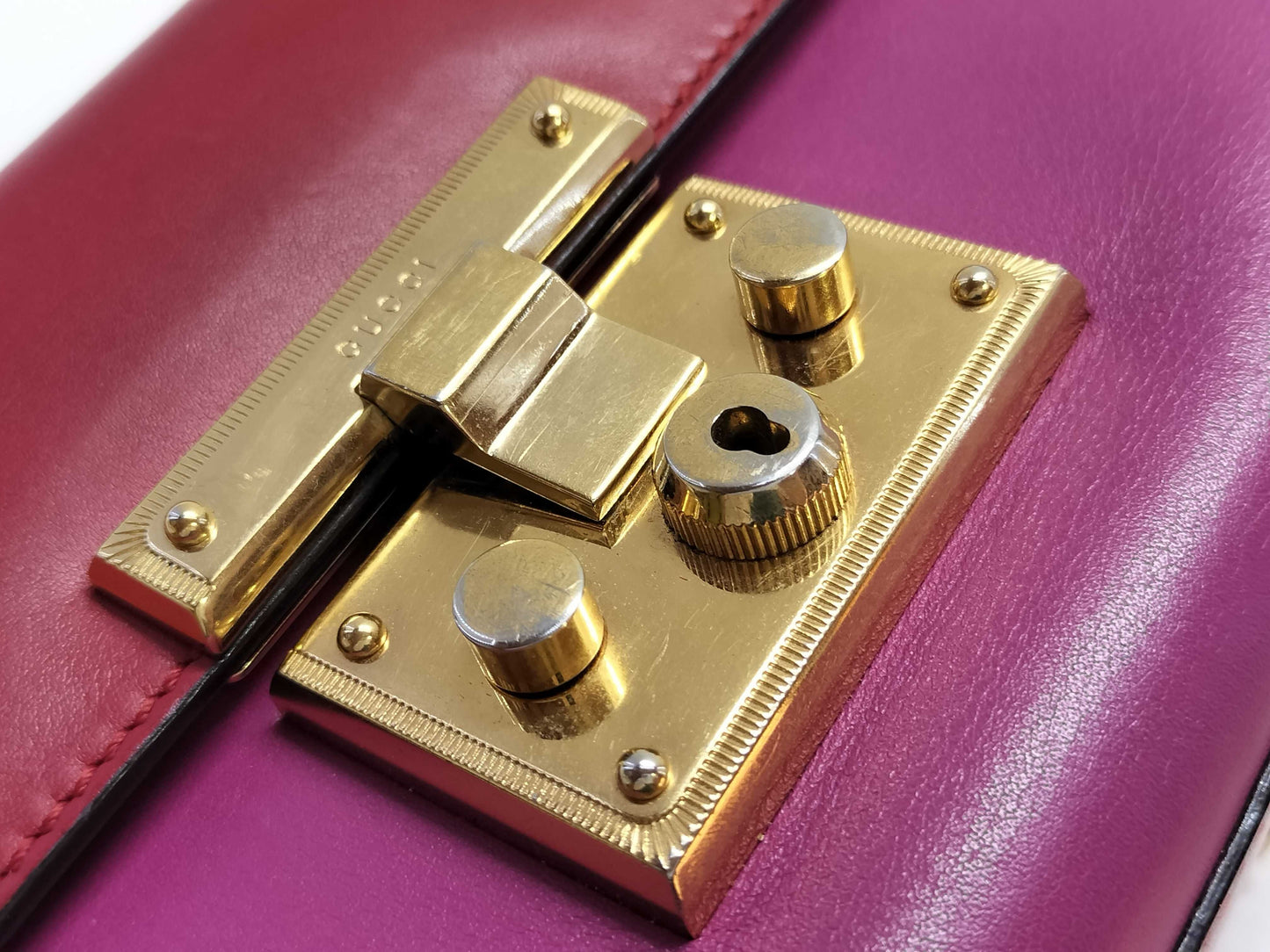 GUCCI Padlock Leather Chain Shoulder Bag