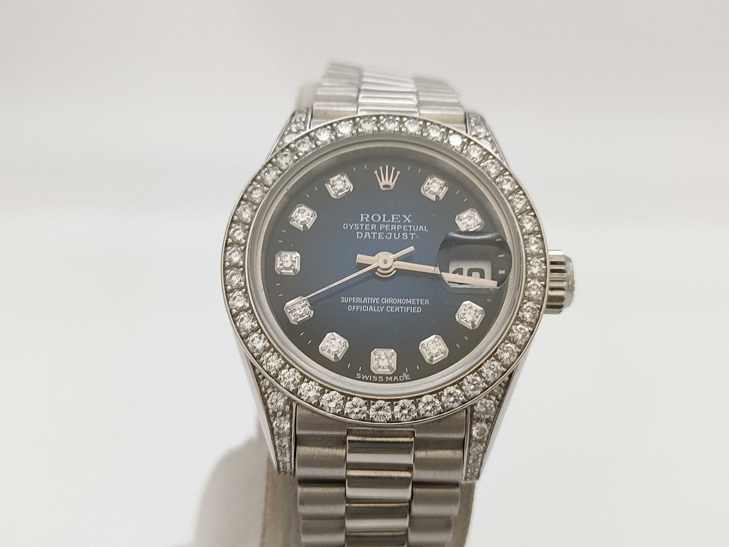 ROLEX 69156G W009073 Bluegrass K18 Women's Watch with Genuine Dial Guarantee