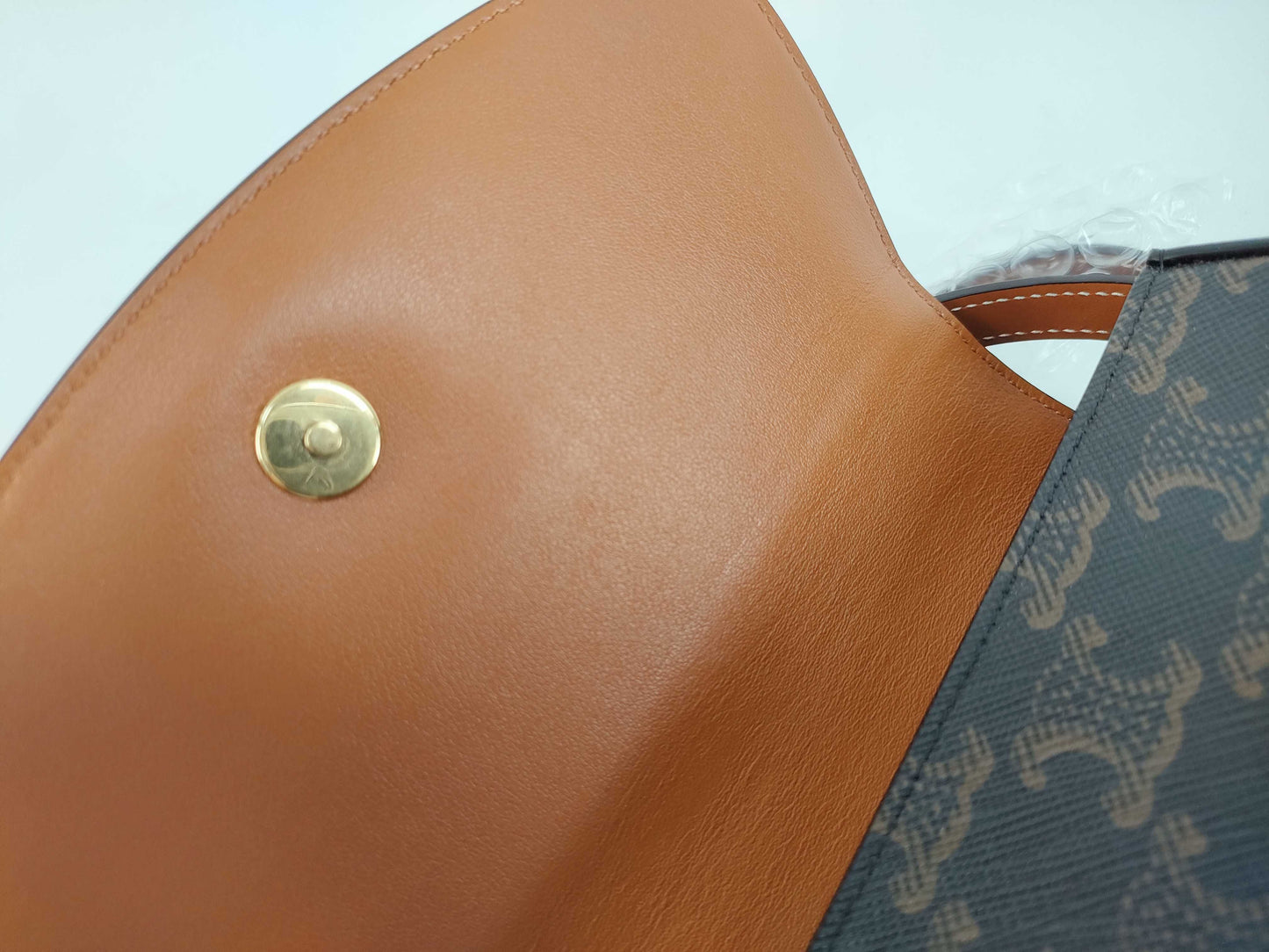 CELINE Triomphe Clutch Taboo PVC and Leather Shoulder Bag Brown