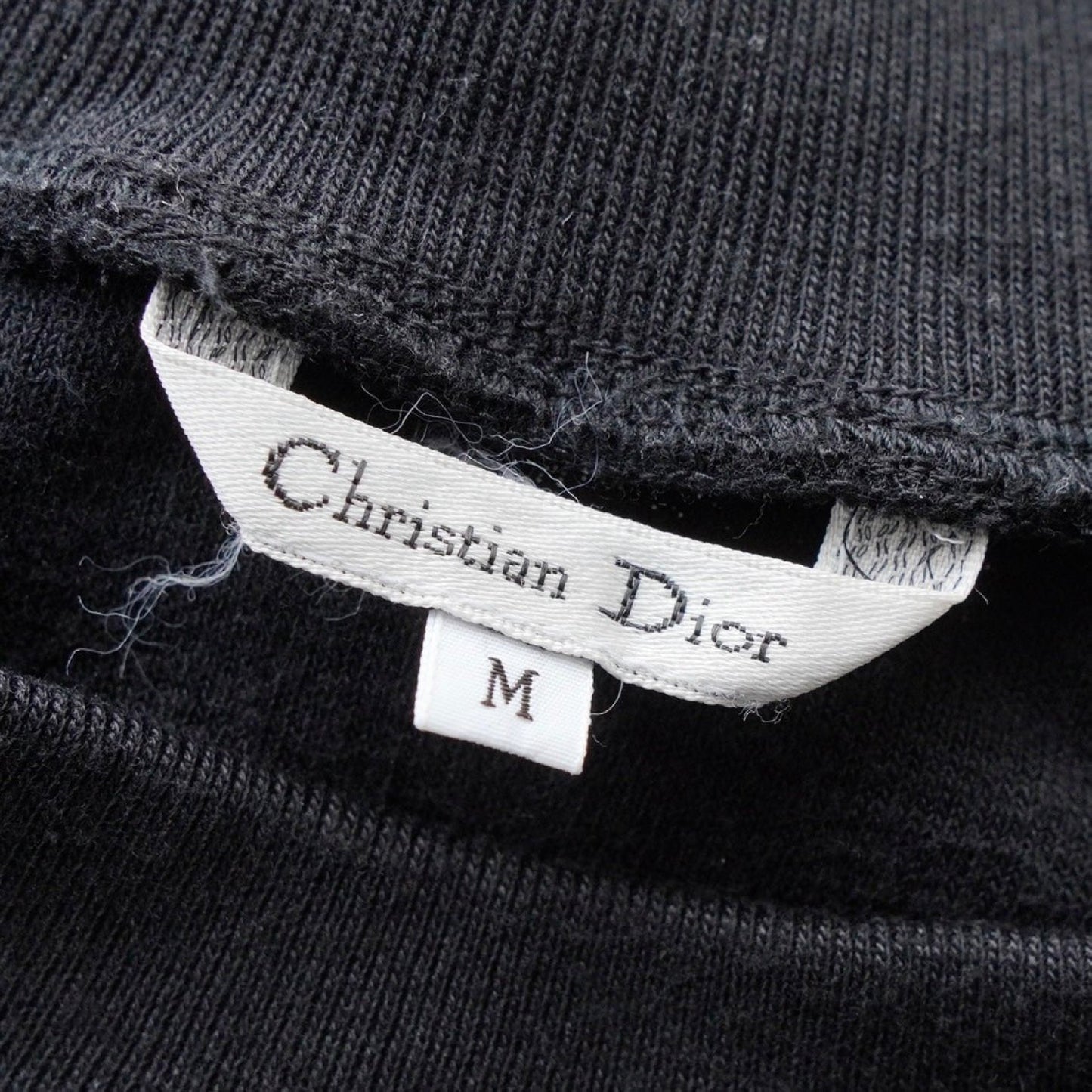Dior Christian Dior 1990s Vintage CD Logo Embroidered Long Sweatshirt Black Women's Size M Top
