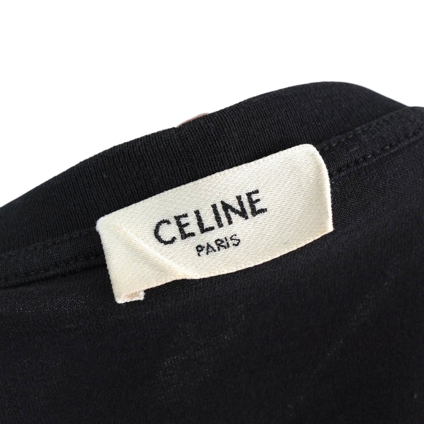 CELINE Classic Logo T-Shirt, Black, Size L