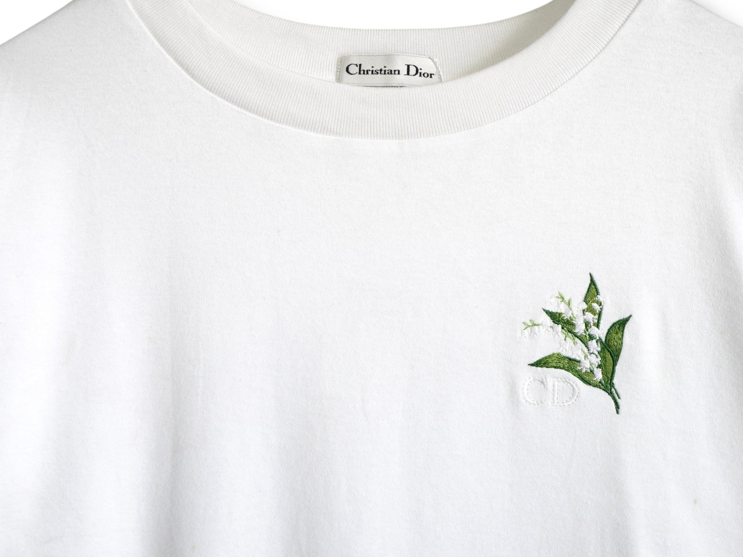 Dior Christian Dior Short Sleeve T-Shirt Flower Logo White 1990s T-Shirt