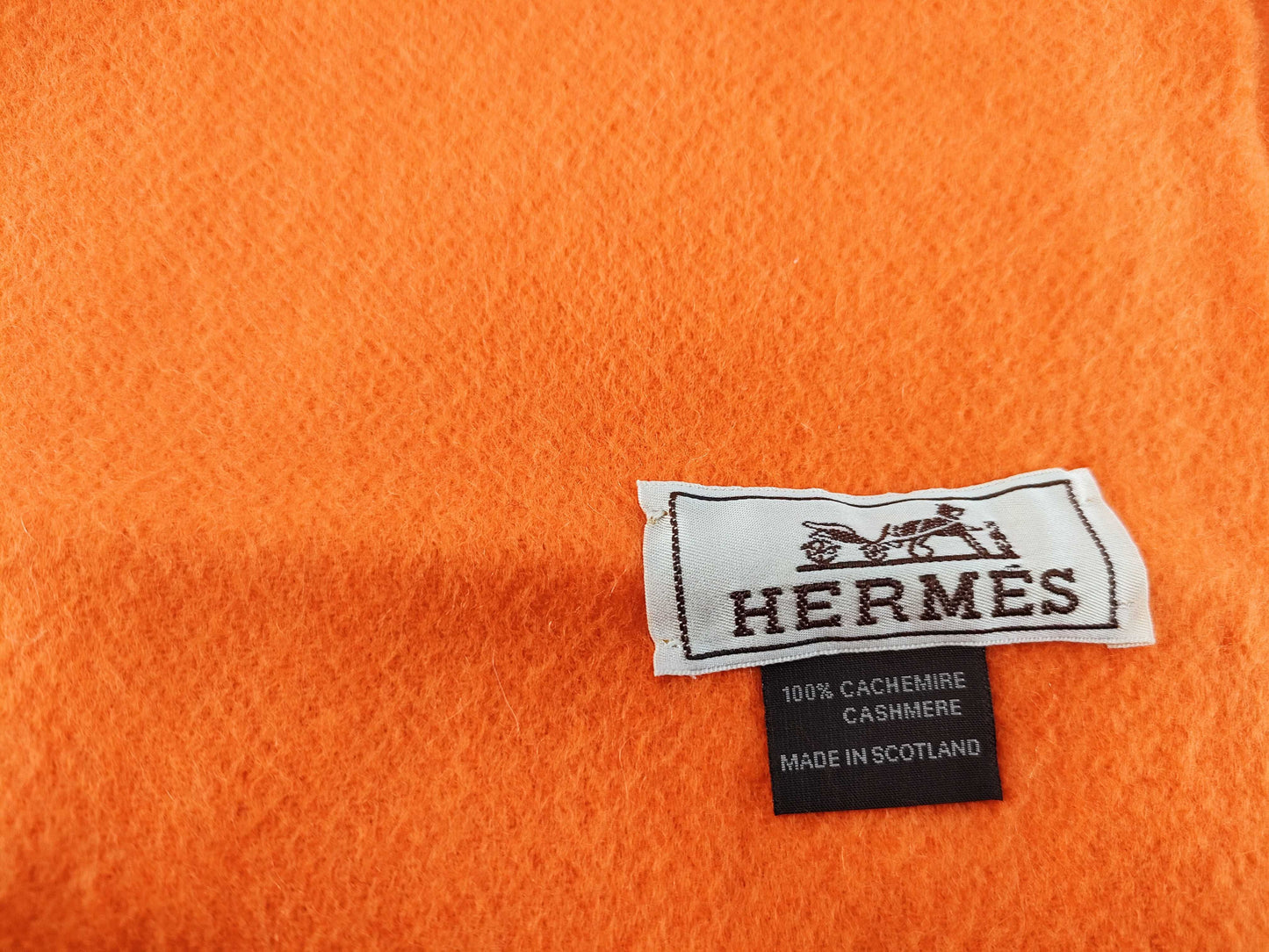 HERMES Cashmere Scarf Orange Other Accessories