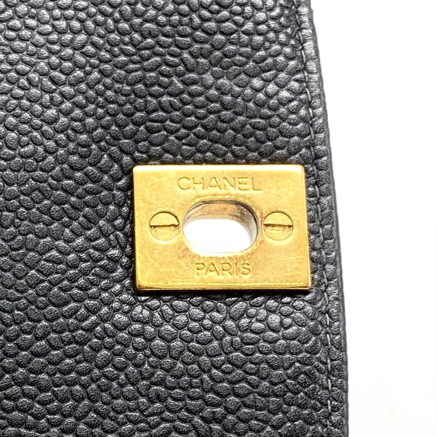 CHANEL Diana Matelasse Turnlock Coco Mark Caviar Leather Chain Shoulder Bag