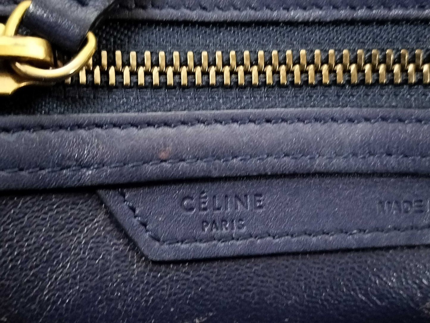 CELINE QT-Cline Blue Celine Mini Luggage Tote Handbag Handbag