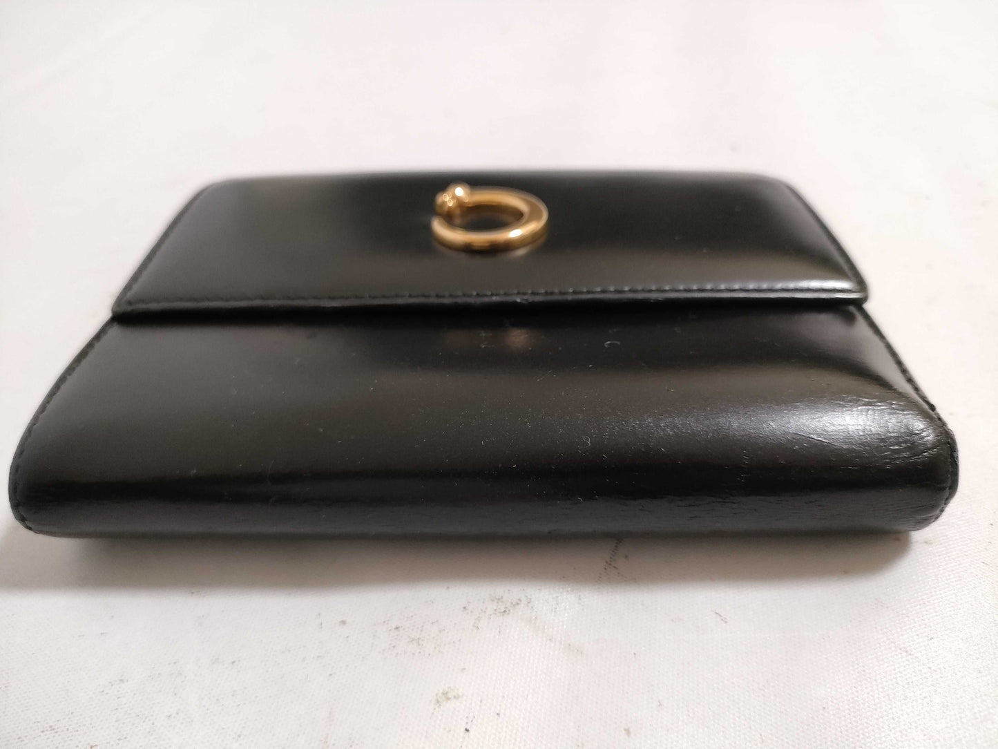 Cartier Panthère Tri-fold Wallet Black x Gold