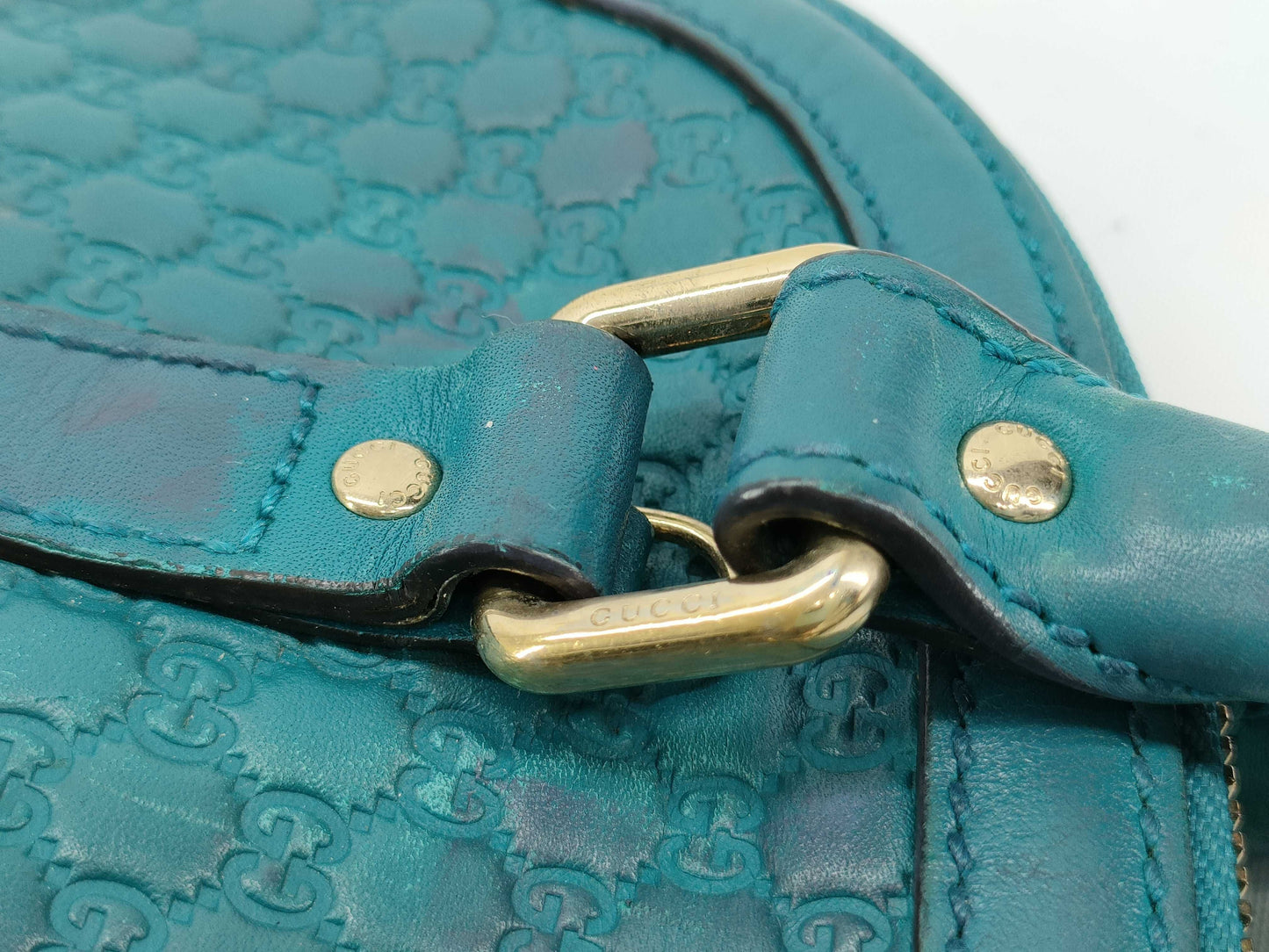 GUCCI Guccissima 449663 Hand Blue Handbag