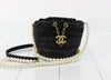 CHANEL Matelasse Black Faux Pearl Drawstring Shoulder Bag, No. 31