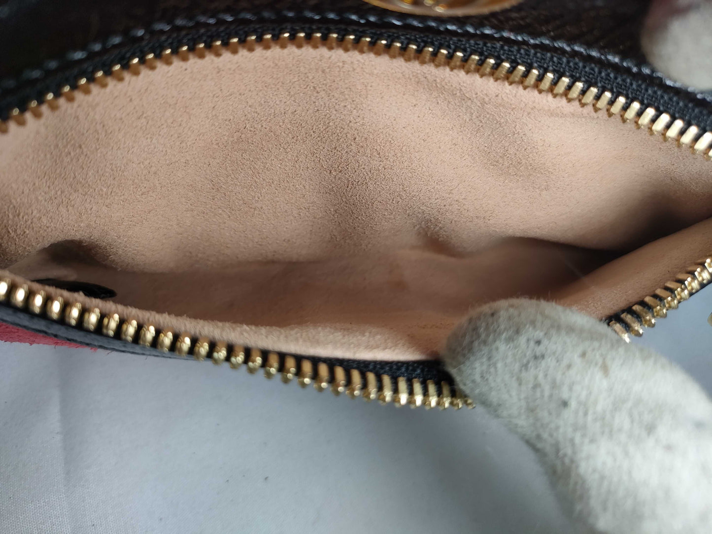 GUCCI Web Ophidia Suede and Patent Leather Waist Bag