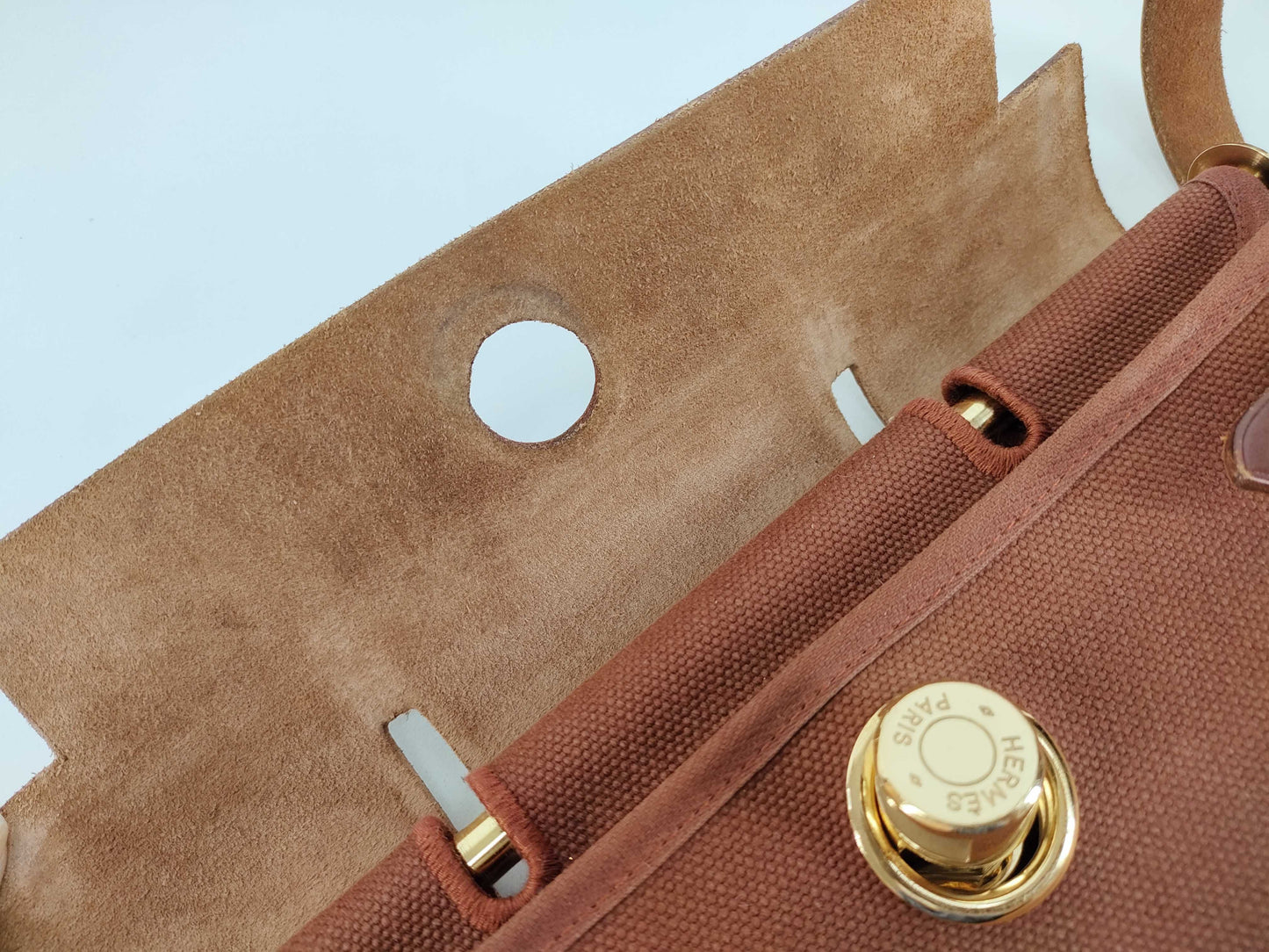 HERMES Air Bag, Hermès Air Bag Ad, PM, E Stamp, Brown, Accessories: Spare Bag, Handbag