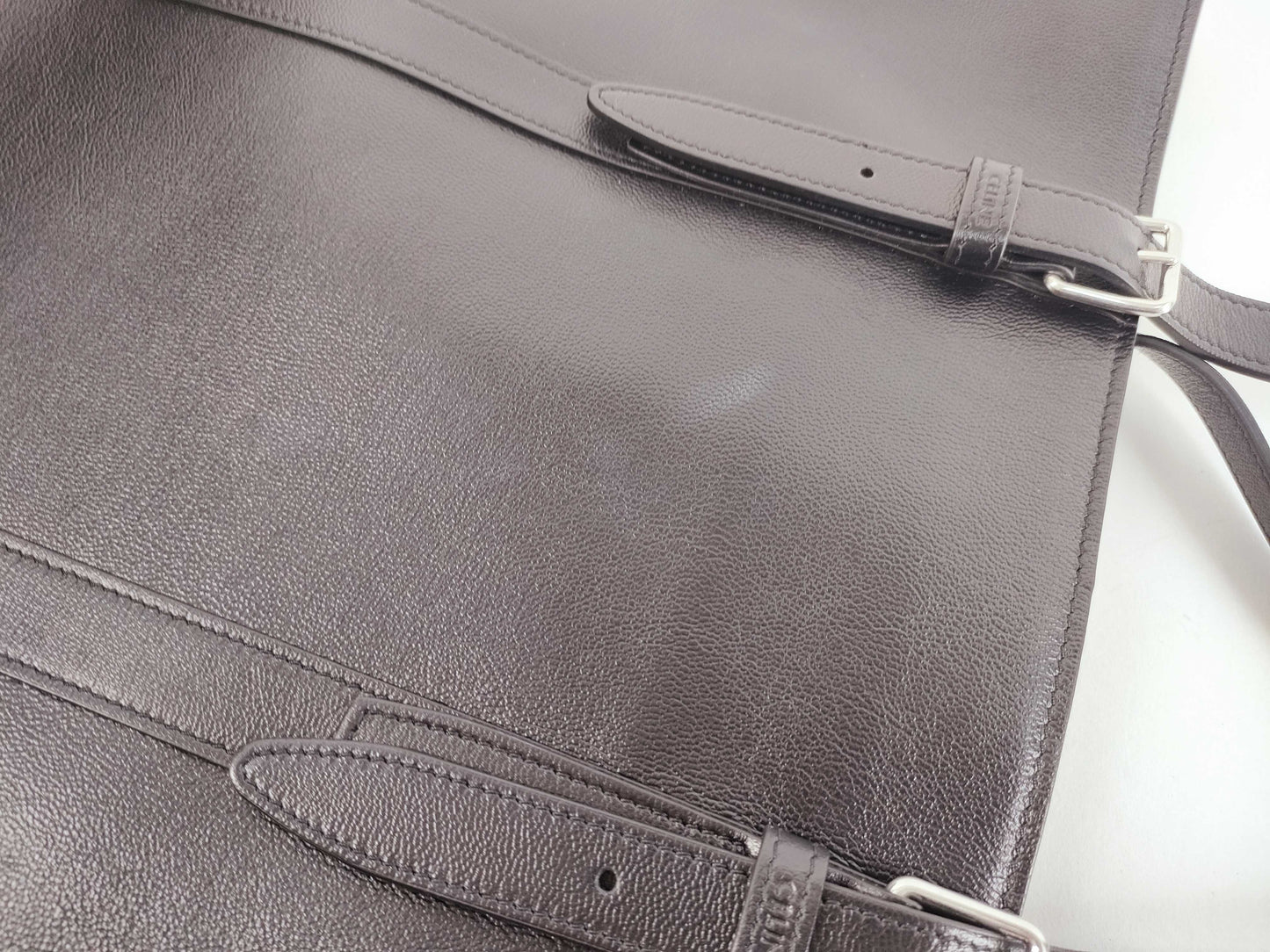 CELINE Cabas Tote Bag, Large Leather Buckle, Black
