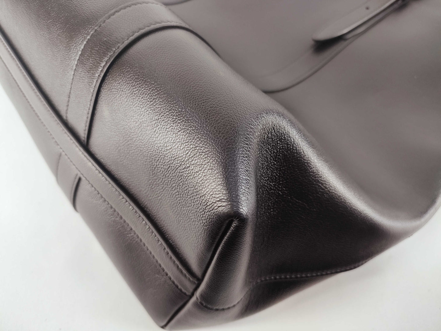 CELINE Cabas Tote Bag, Large Leather Buckle, Black