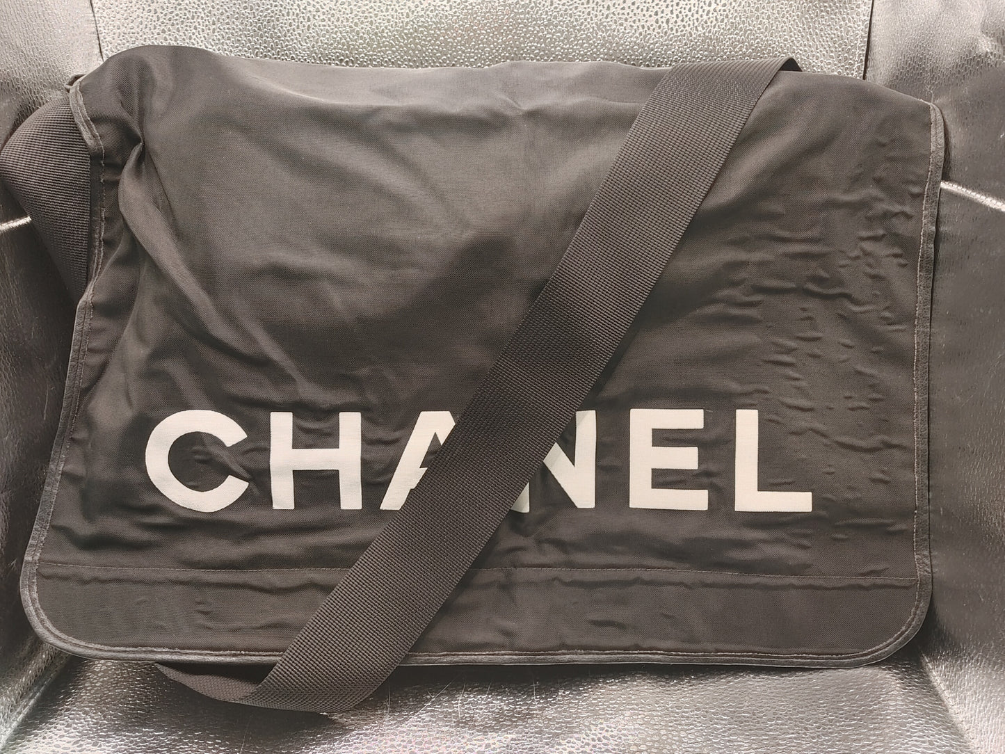 CHANEL Chanel Logo Shoulder Bag/Messenger Bag with Seal 2928575 Nylon Black Shoulder Bag