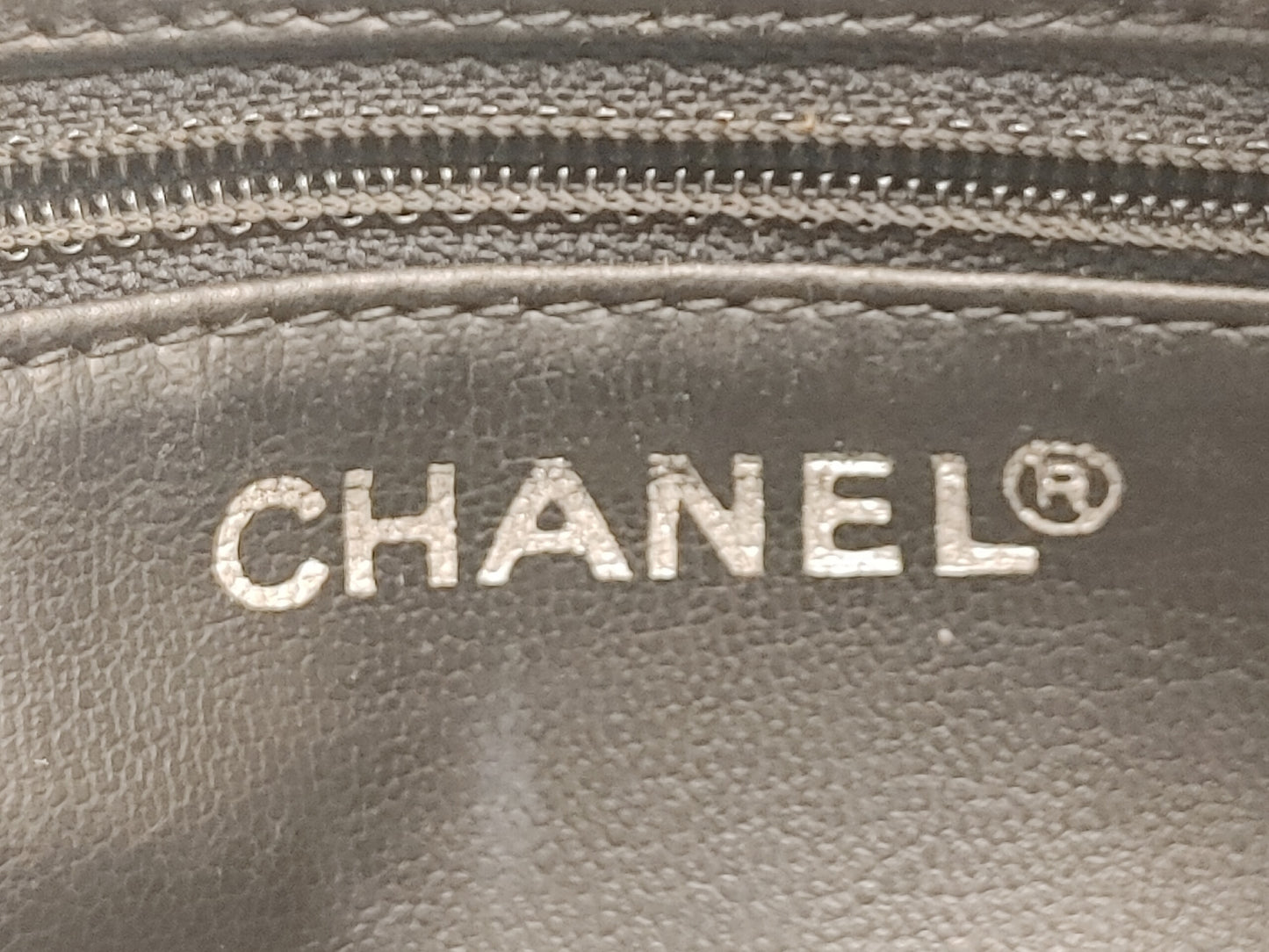 CHANEL Coco Mark Pouch Vanity Bag with Guarantee Card, Patent Leather, Black Vanity Bag
