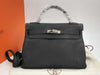 HERMES HERMES BAG KELLY 32 SQUARE M STAMP BLACK TOGO PHW Handbag