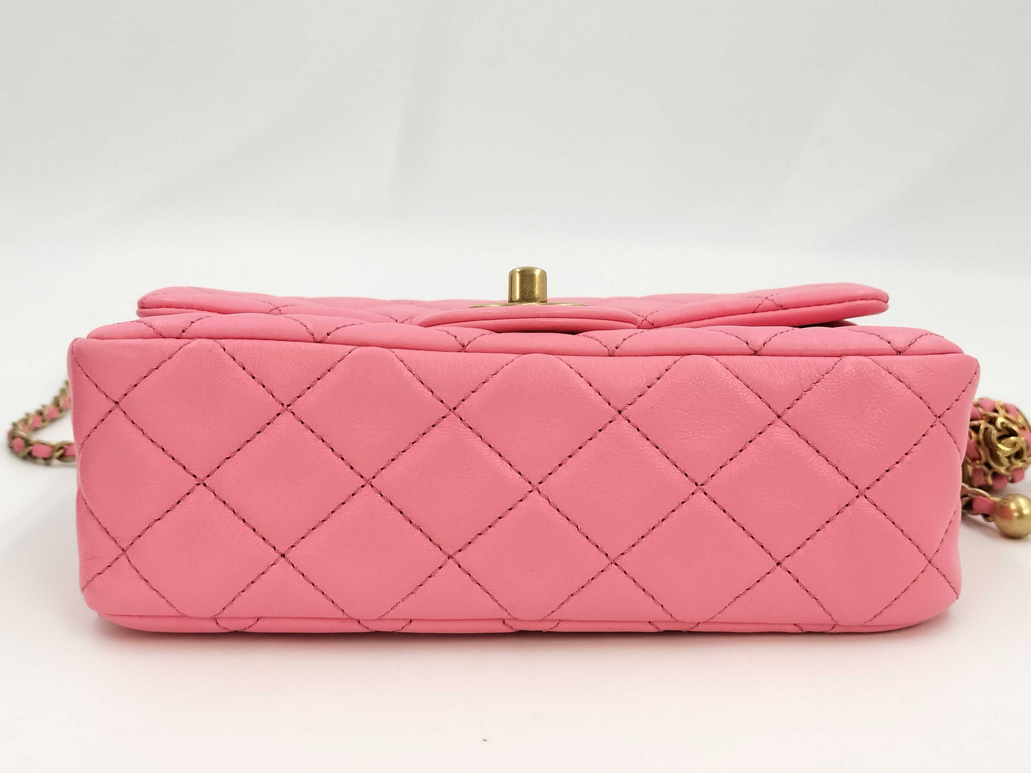CHANEL CHANEL BAG MATELASSE LAMBSKIN PINK CRUSH MINI RECTANGULAR A37586 MICROCHIP CHAIN GHW AUUNK8TG Shoulder Bag