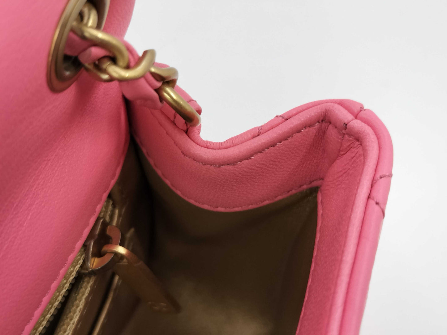 CHANEL CHANEL BAG MATELASSE LAMBSKIN PINK CRUSH MINI RECTANGULAR A37586 MICROCHIP CHAIN GHW AUUNK8TG Shoulder Bag