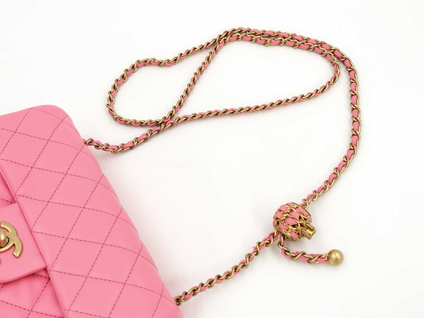 CHANEL CHANEL BAG MATELASSE LAMBSKIN PINK CRUSH MINI RECTANGULAR A37586 MICROCHIP CHAIN GHW AUUNK8TG Shoulder Bag