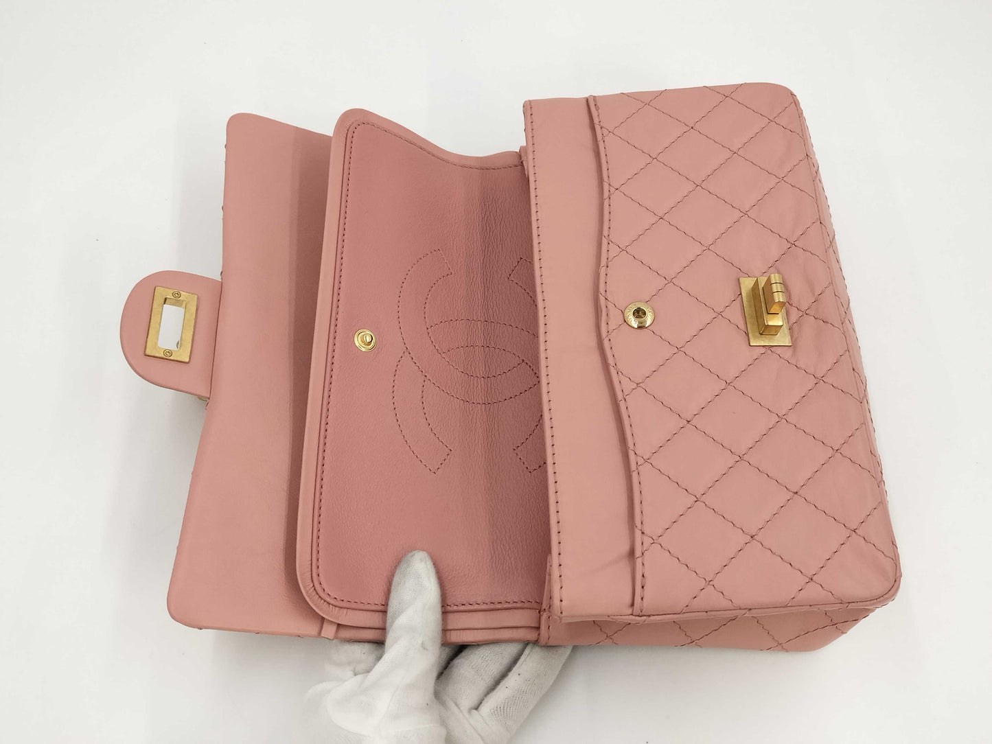CHANEL CHANEL BAG 2.55 CALFSKIN SOFT PINK NO.25 WITH CARD A37586 GHW CHAIN SHOULDER 25533030 Shoulder Bag