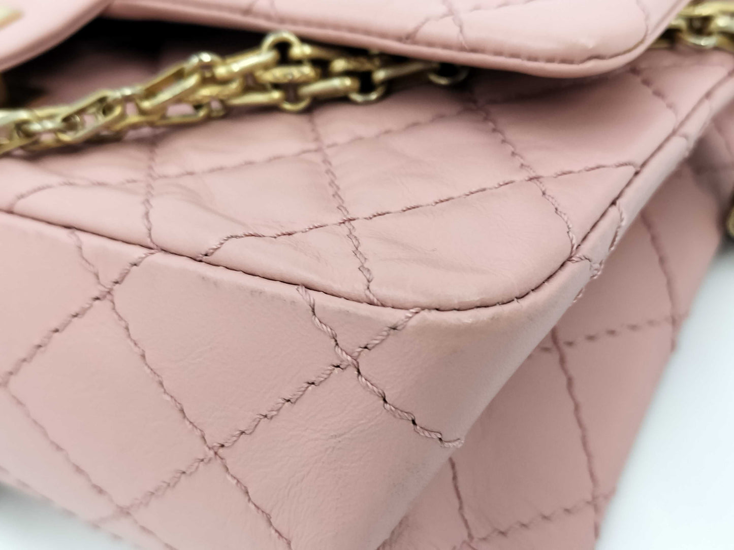 CHANEL CHANEL BAG 2.55 CALFSKIN SOFT PINK NO.25 WITH CARD A37586 GHW CHAIN SHOULDER 25533030 Shoulder Bag