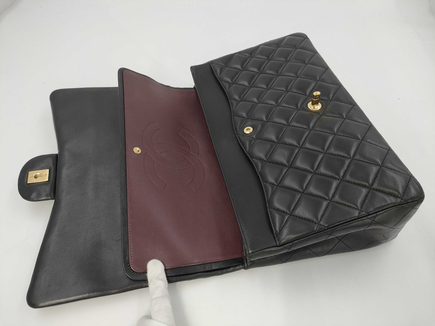 CHANEL CHANEL BAG CLASSIC FLAP A58601 WFLAP MAXI 33CM LAMBSKIN GHW NO 15 W/CARD 15819608 Shoulder Bag