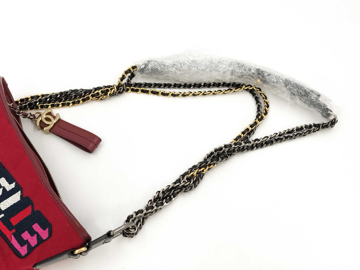 CHANEL CHANEL BAG GABRIELLE NO. 24 MAROON WOOL W CARD CHAIN STRAP 2-WAY 24872334 Shoulder Bag