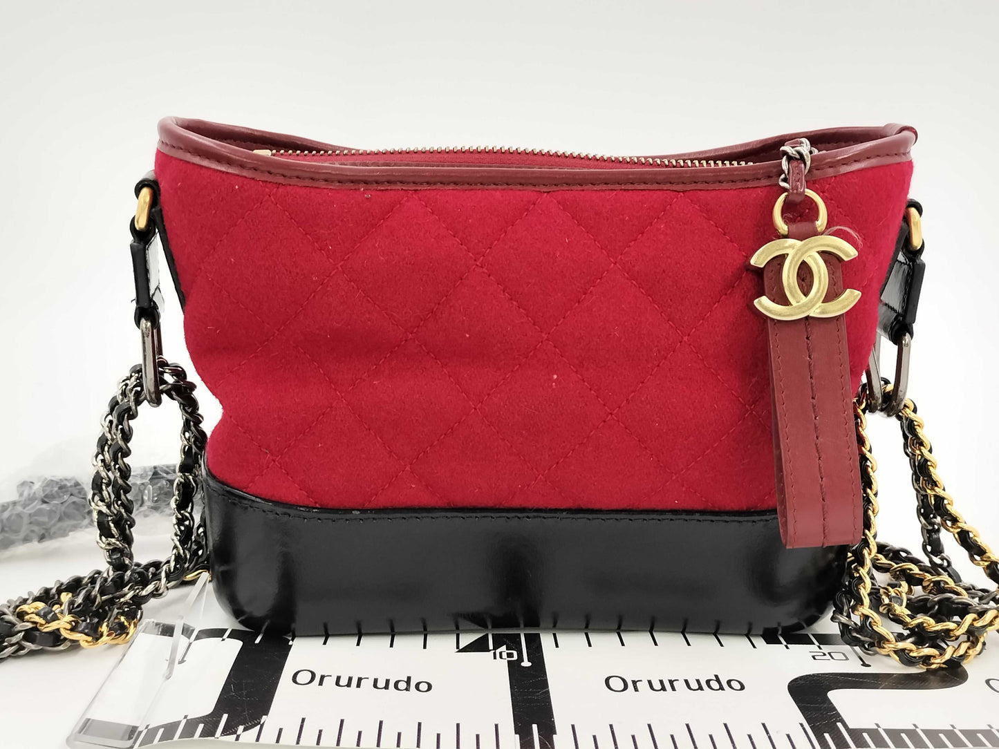 CHANEL CHANEL BAG GABRIELLE NO. 24 MAROON WOOL W CARD CHAIN STRAP 2-WAY 24872334 Shoulder Bag