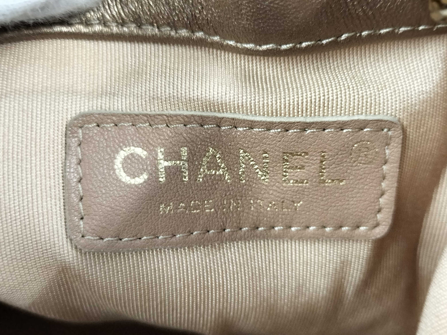 CHANEL CHANEL BAG CHEVRON BUCKET DRAWSTRING NO. 25 W/CARD METALLIC GOLD CROSSBODY 25171470 Shoulder Bag