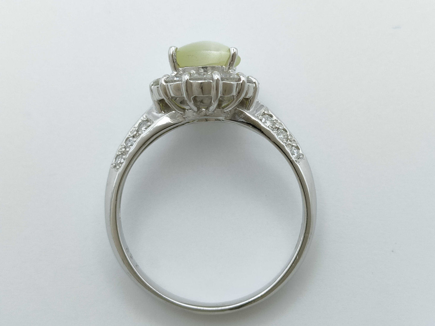 Chrysoberyl Cat's Eye 1.43ct D0.50ct PT900 4.9g Ring
