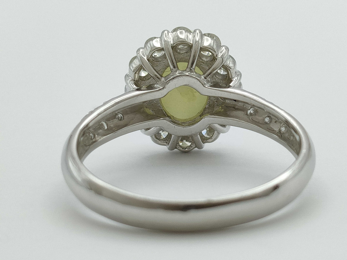 Chrysoberyl Cat's Eye 1.43ct D0.50ct PT900 4.9g Ring